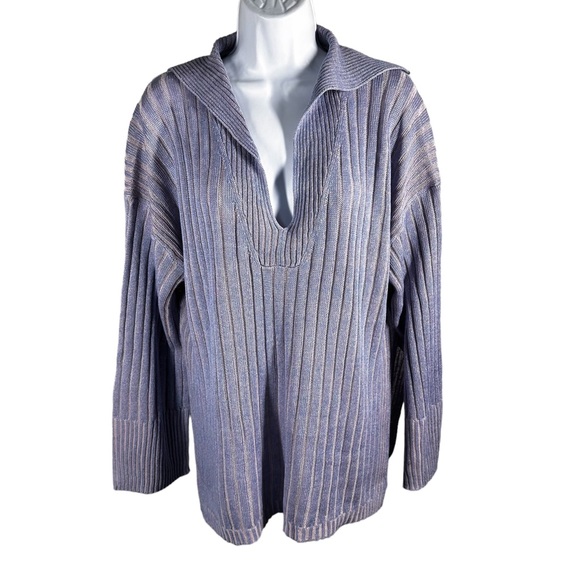 J. Crew Sweaters - J. Crew Women’s Sz M/L Relaxed Cotton Linen Blend Collared Sweater NWT
